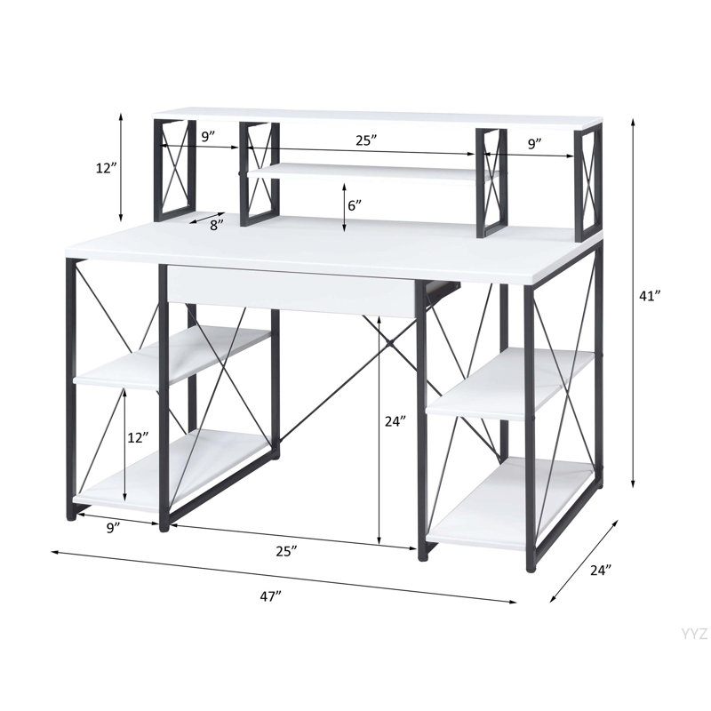 All Purpose White Finish Writing Desk, White