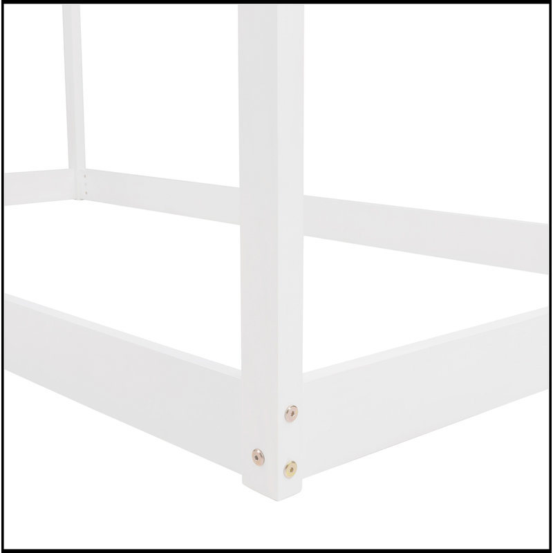 Lit maison en bois, Lit simple, Blanc