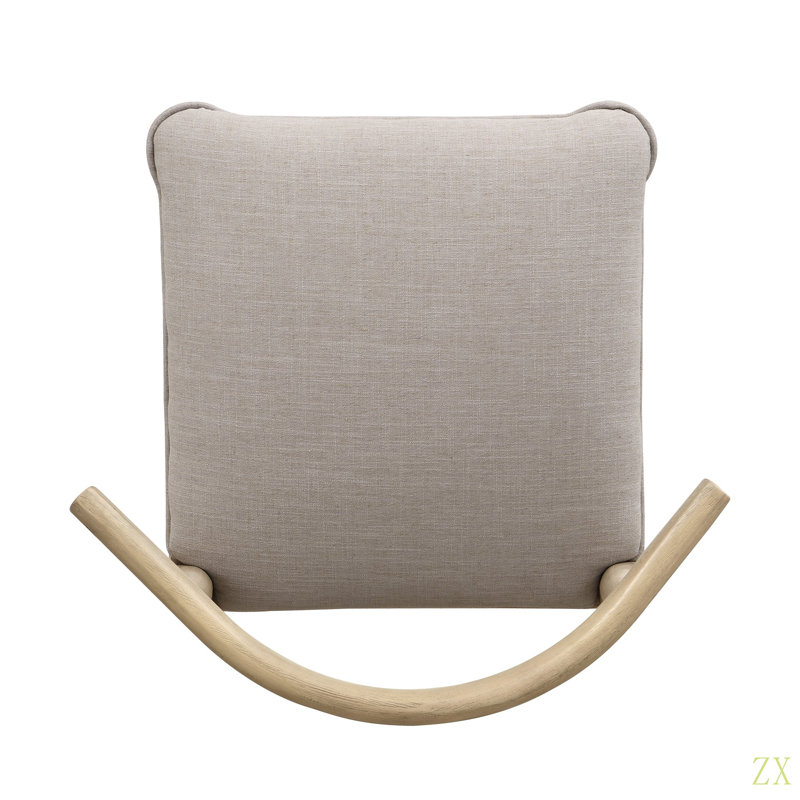 Tabouret de bar en tissu galet (ensemble de 2), Siège beige / structure naturelle