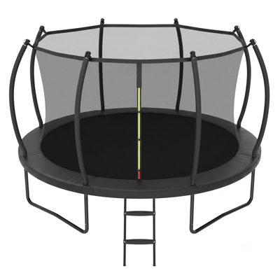 ACWARM HOME 14FT Recreational Arc Rod Trampolines for Kids and Adults with Net and Ladder, ASTM Approved