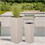 Ensemble de 2 pots d'extérieur en osier PE, beige