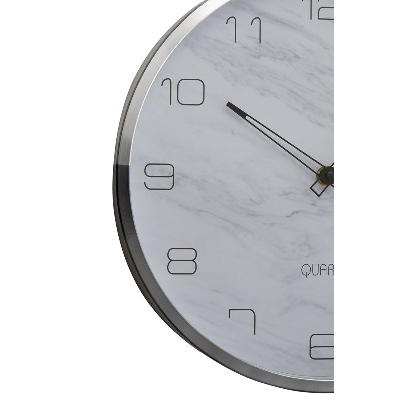 Samson Metal Wall Clock, Grey/Silver