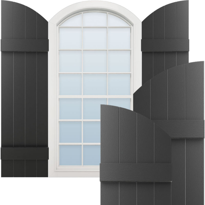 Rideaux en vinyle standard à 4 planches jointes, H 53 po x l 14 po x P 1 po, Noir