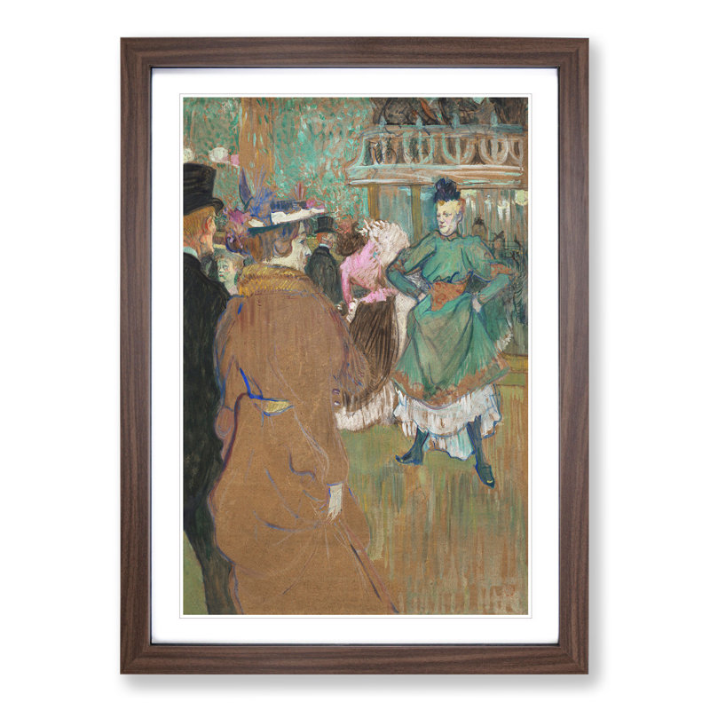 Quadrille at the Cabaret by Henri de Toulouse-Lautrec - Framed Print, 36cm H x 27cm W x 2cm D, Walnut Framed
