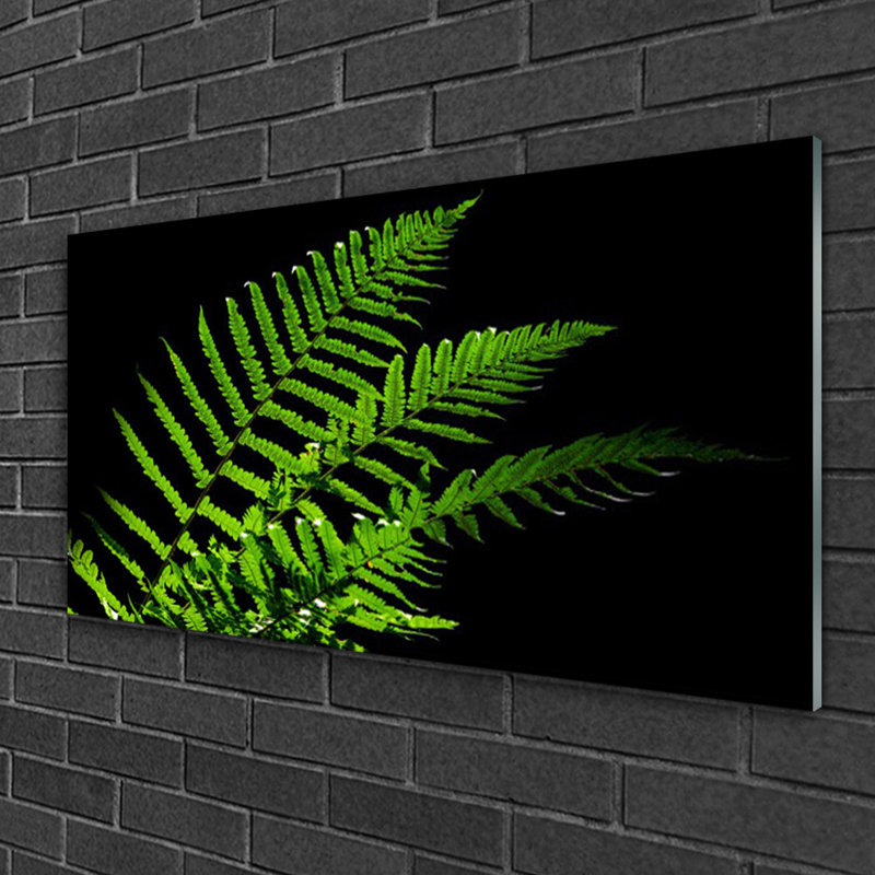 Glass Print Wall Art 100X50cm Image Printed On Glass Decorative Wall Picture Behind Toughened / Tempered Safety Real Glass For Kitchen & Living Room Theme: Leaves Floral