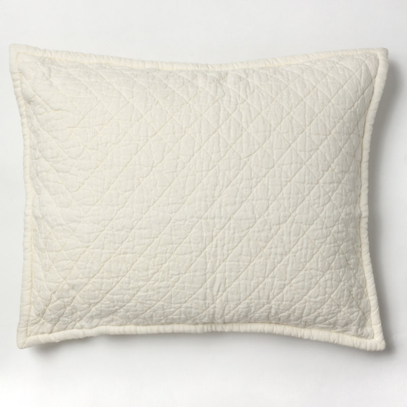 Derek Linen Blend Sham - King, King, Ivory