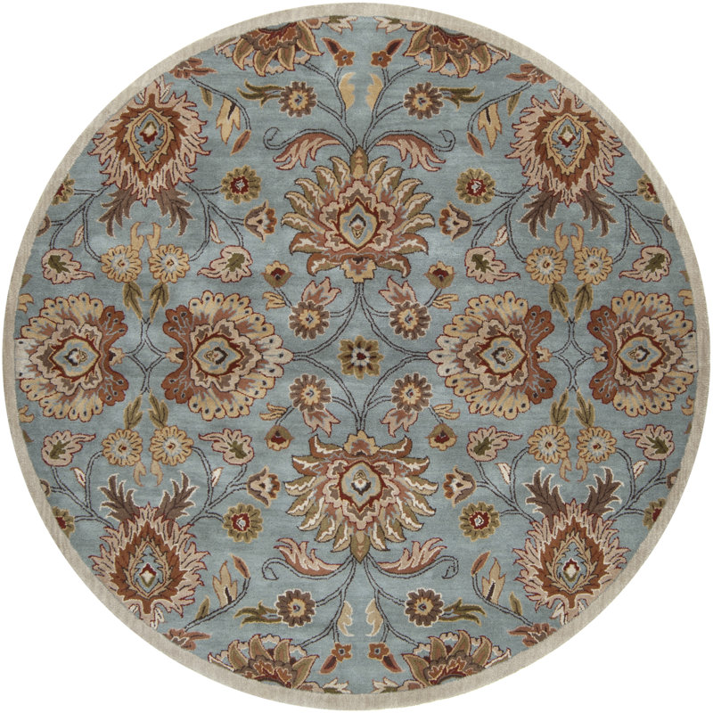 Tapis gris moyen en laine Arden, Rond 8 pi