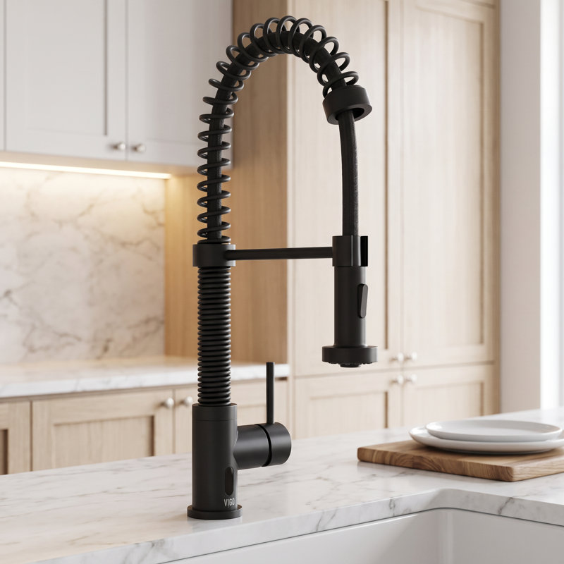 Robinet de cuisine Edison, Noir mat