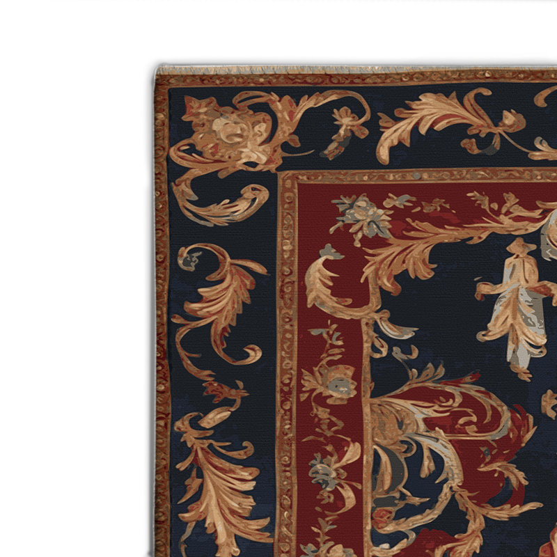Tapis mauve d'intérieur et d'extérieur French French, Rectangle 4pi x 6 pi