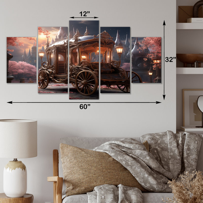 Floral, princesse rose, ensemble d'art mural multi-panneaux