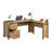L-Shaped Desk, Brown Finish