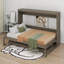 Grand lit escamotable horizontal avec bureau, lit escamotable mural avec miroir de coiffeuse et tiroirs de rangement-1605869544