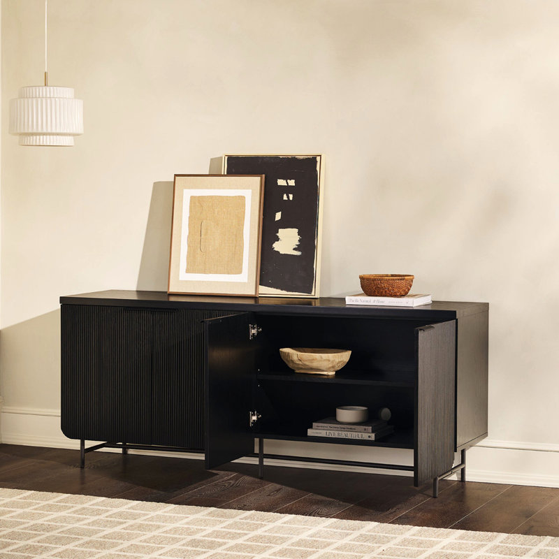 Buffet de rangement Modern, Noir, noir, noir, noir
