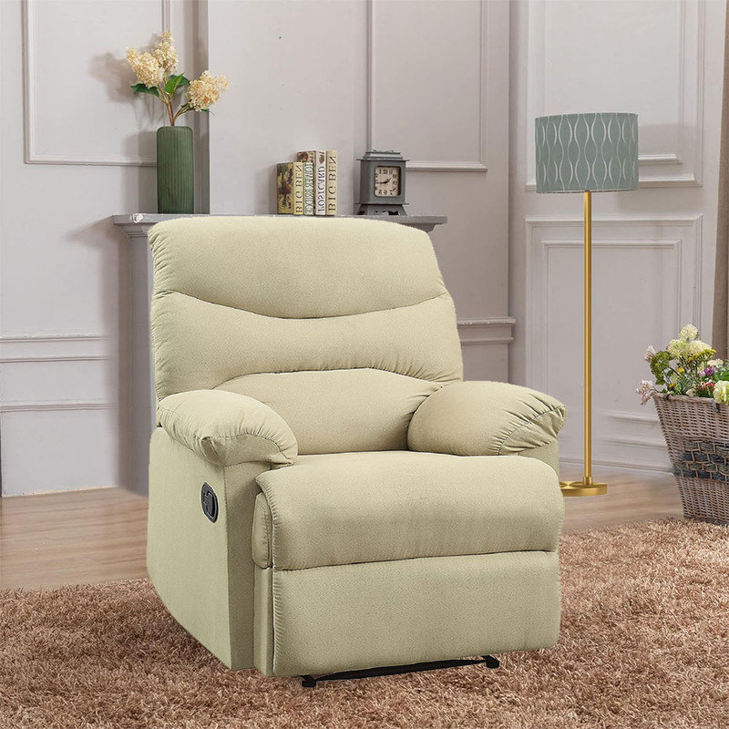 Fauteuil inclinable manuel, Microfibre/microsuède beige