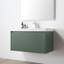 Meuble-lavabo mural 36 po avec lavabo en acrylique et armoire latérale Hisaw - devant cannelé, tiroirs à fermeture en douceur Hisaw-541391949