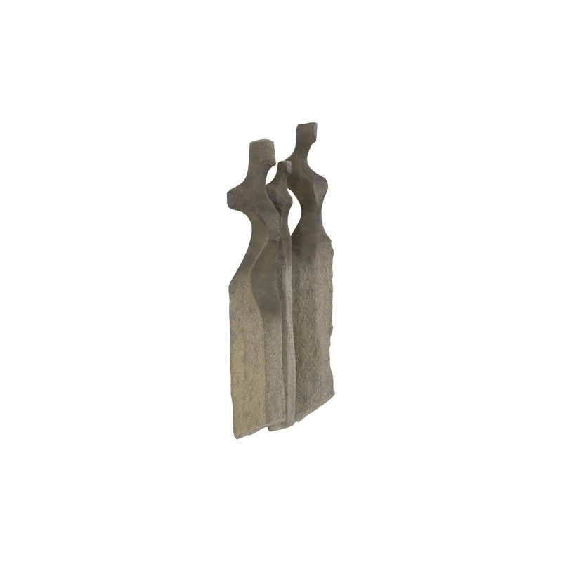 Cast Women Wall Art, Set of 3, Small, Roman Stone, Green