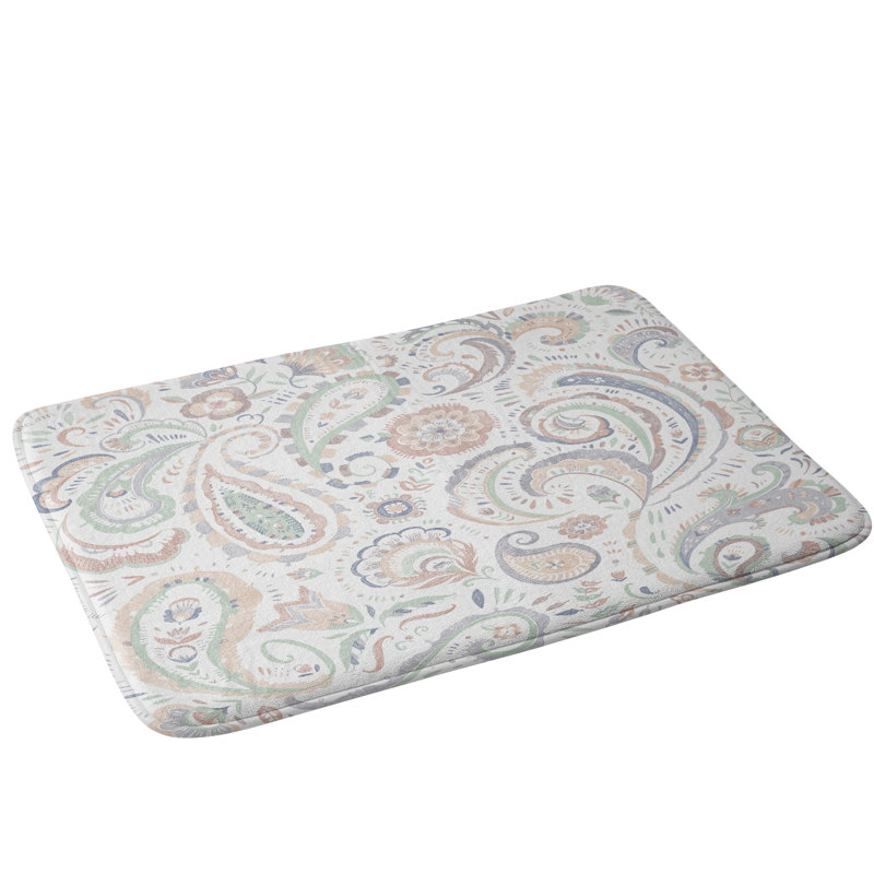 Tapis de bain pâle motif cachemire