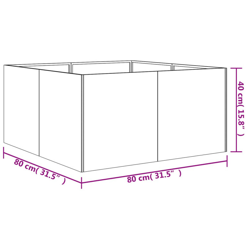 Ahtziri Metal Pot Planter, 40cm H x 80cm W x 80cm D