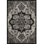 Tapis lavable noir à motif floral losange traditionnel-1886187073