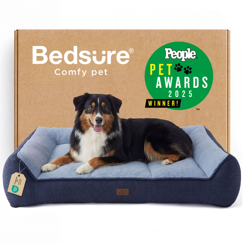 Lit orthopédique confortable pour chiens de taille moyenne, canapé-lit lavable imperméable très épais avec housse en sherpa, base antidérapante