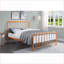 Structure de grand lit plateforme en métal - Aucun sommier requis, finition orange vif pour la chambre à coucher