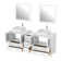 Karson 72'' Double Bathroom Vanity with Engineered Marble Top with Mirror