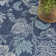 Rectangle Pamilyn Floral Polypropylene Indoor/Outdoor Area Rug in White/Navy Blue