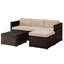Ensemble de canapé modulaire d'extérieur 3 pièces Lavish Home Brun