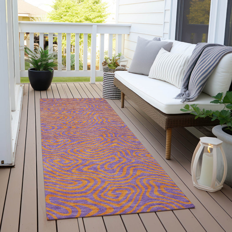 Tapis mauve lavable intérieur / extérieur Zena , 2'3" x 7'6"