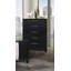 Mobilier de chambre à coucher 1 pièce à 5 tiroirs en métal noir