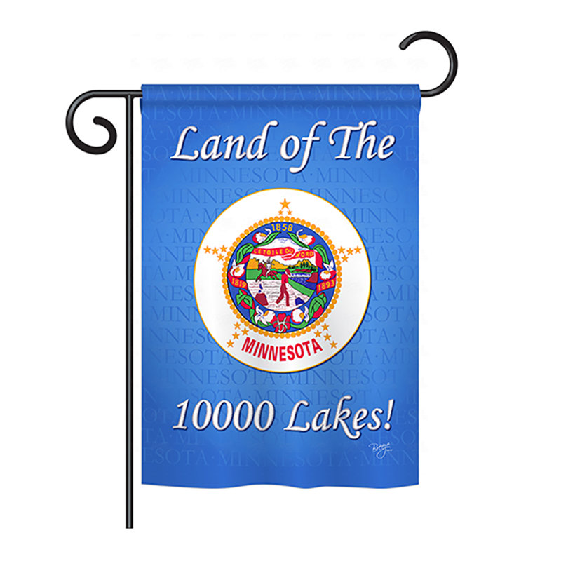 Drapeau de maison en polyester à 2 côtés US State, H 40 po x l 28 po, Minnesota