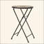 Charmante table d'appoint pliable avec mosaïque de pierre exquise pour les espaces extérieurs