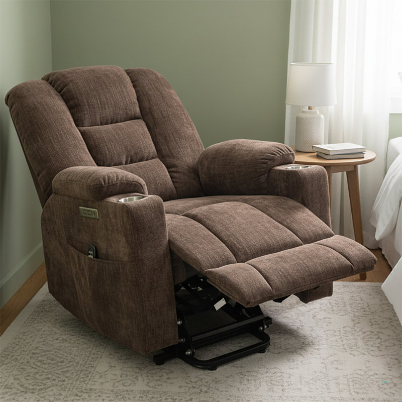 Fauteuil inclinable électrique Power Chenille, Brun