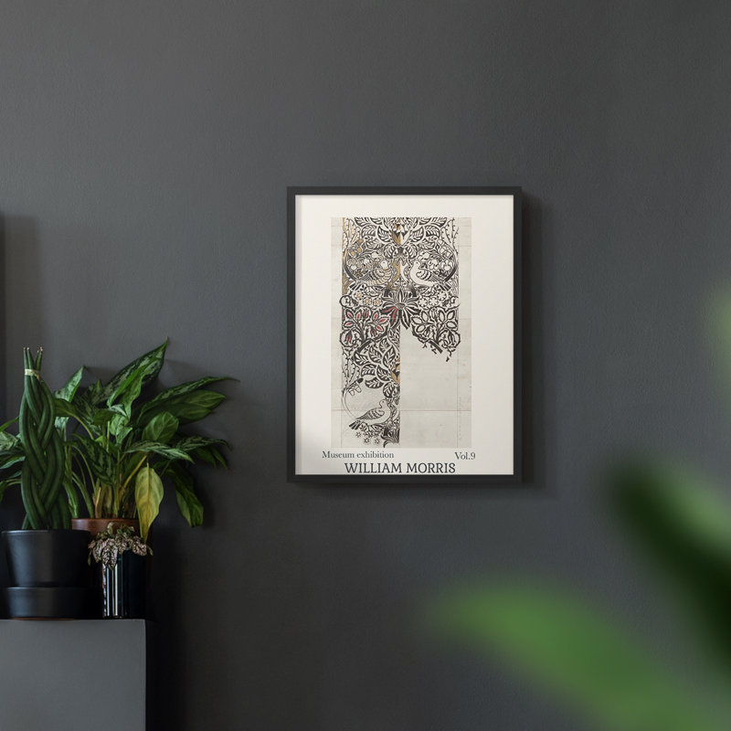 William Morris, reproduction encadrée XLII, Noir, H 14 po x l 11 po