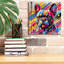  «French Bulldog - Abstract» par Rey Klimt, art mural sur toile, 37 po x 37 po-2100087916
