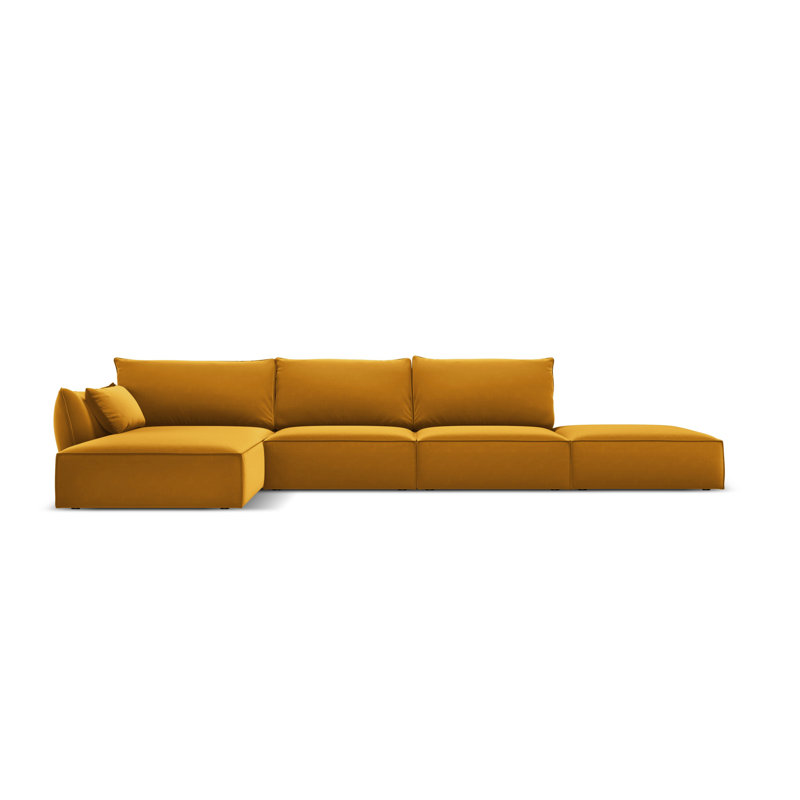Alexsandro 5 Seater Corner Sofa , Yellow, Left Hand Facing