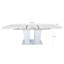 Table de salle à manger extensible pour 6-10 moderne table de cuisine en faux marbre blanc avec base à double colonne, grande table de salle à manger rectangulaire