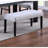 Classic 1Pc Soft Fabric Upholstered Dining Bench In Charcoal, Bent Wood Legs, 41" Long For Room Cohesive Look Modern With Charcoal Fabric, Rubber