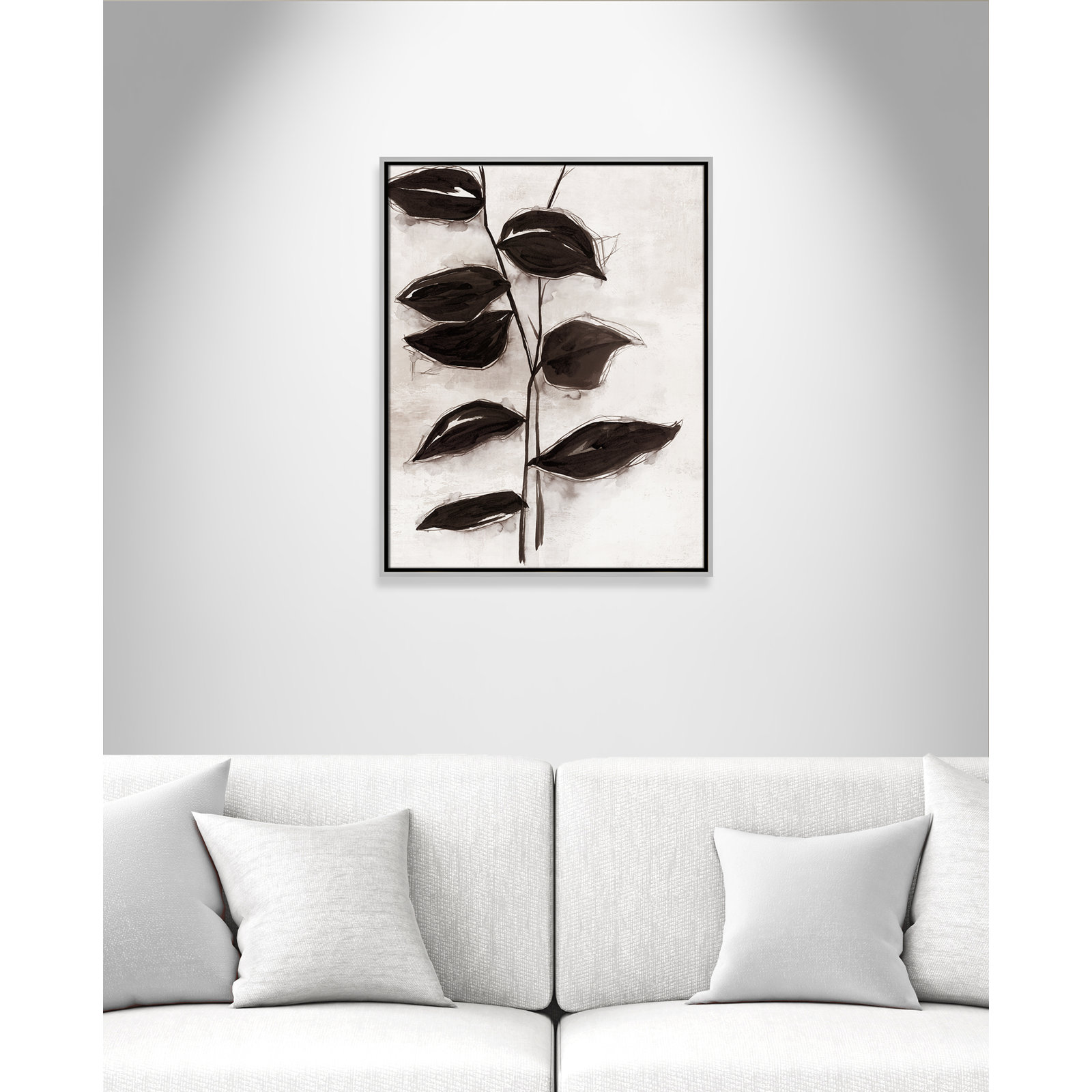 Leaves "Leaves I" Print, 29.5" H x 23.5" W x 2" D, Silver Framed