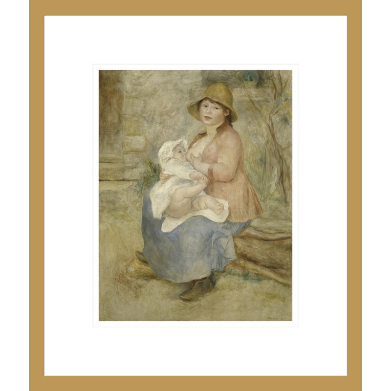 Maternité par Pierre-Auguste Renoir, impression giclée encadrée, H 16,12 po x l 13,75 po