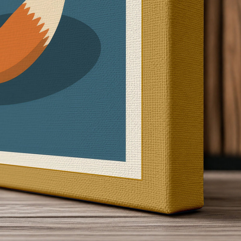 Fox Modern - Wrapped Canvas, 36x24 - 91.4 x 61.0 cm, Ochre Border