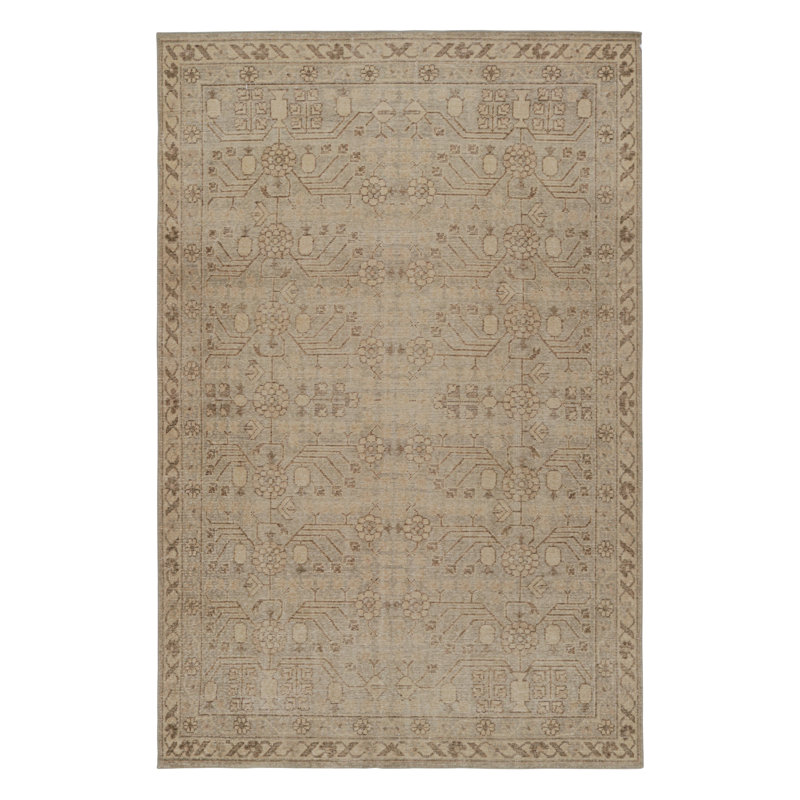 Distressed Homage Hand Knotted Wool Animal Print Area Rug, Rectangle 10' x 14'
