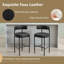 30" Faux Leather Upholstered Bar Stool with Curved Back and Metal Frame-354249204-354249211