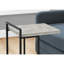 Table d'appoint, en forme de C, bout, côté, collation, salon, chambre à coucher, stratifié gris, métal noir, contemporain, moderne-1006316801