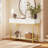 43.3" Wide Modern Console Table with Fluted Drawer Fronts, Wooden Sofa Table with 2 Drawers, Entryway Table for Hallway & Behind-Couch Storage-906921165