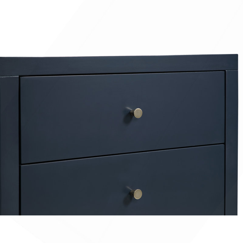 Table de chevet 3 tiroirs Nevarre - Bleu minuit, Bleu très foncé