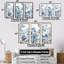 Orrington - feuilles, ensemble d'art sur toile-107748466-107748470