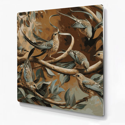 Art mural en métal oiseaux