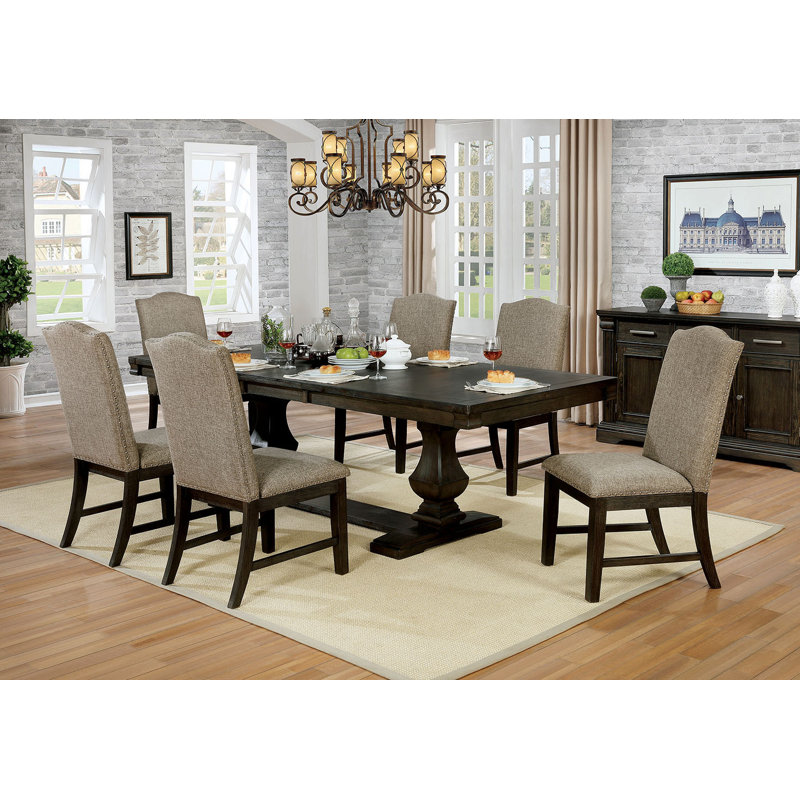 Schlusser 6 - Person Extendable Trestle Dining Set, 7