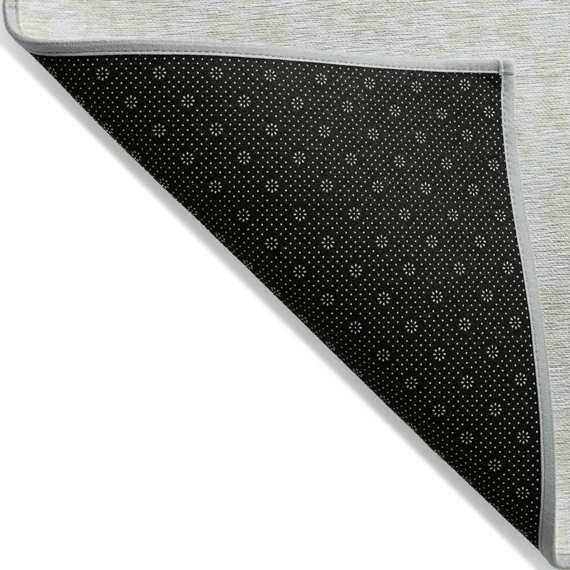 Tapis extérieur lavable à motif de médaillon ivoire beige et taupe 3 pi x 5 pi